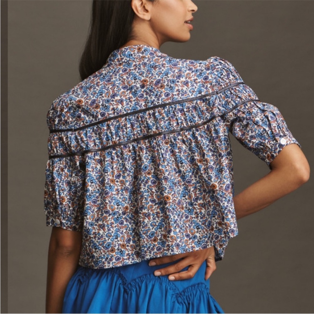 NWT The Leandra Shirred Yoke Blouse by Maeve - Picture 3 of 8